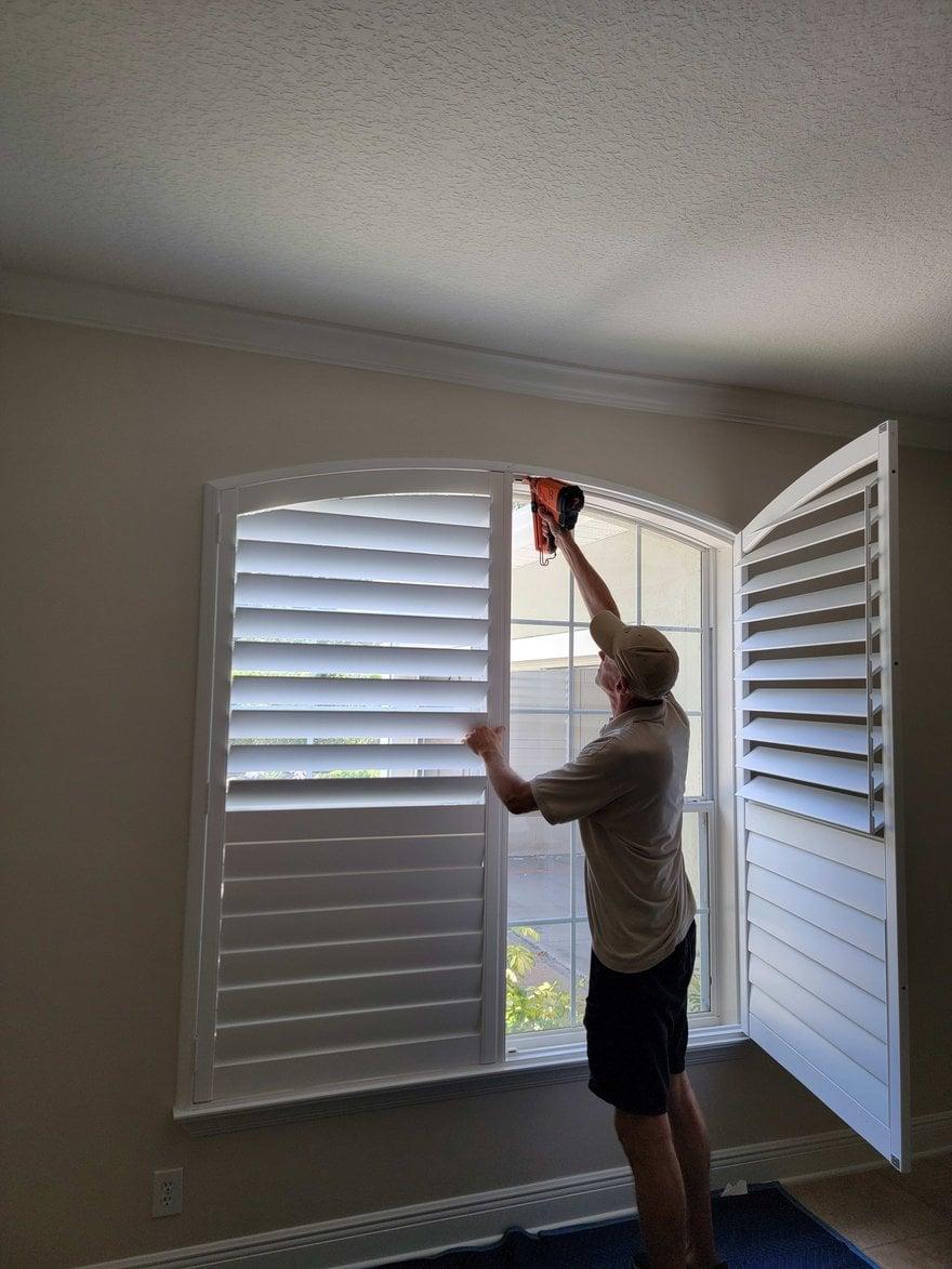 Shutter installation in progress